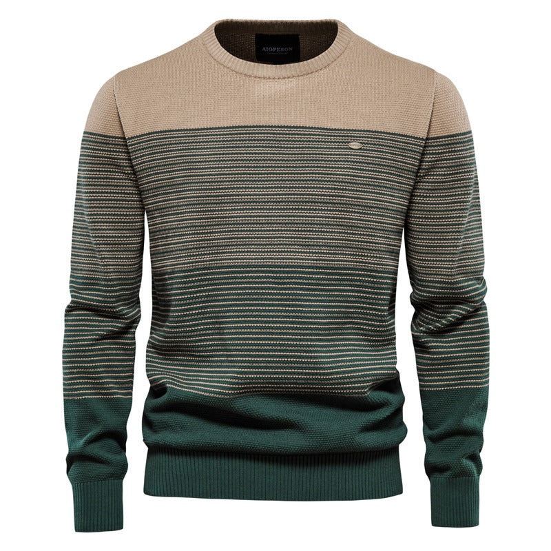 Suéter Masculino Urban Stripes™ – Tricot Premium Casual Elegante