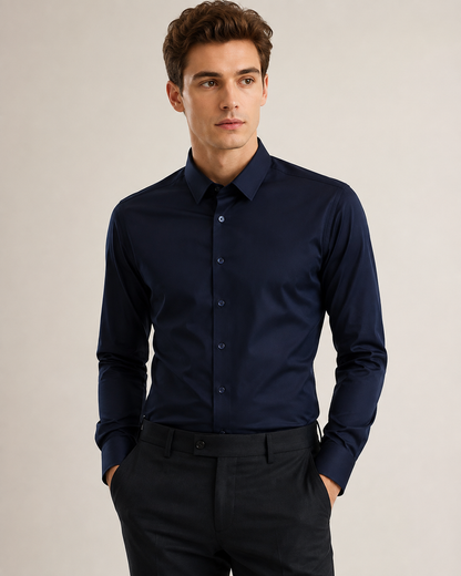 Camisa Social Masculina Signature Navy