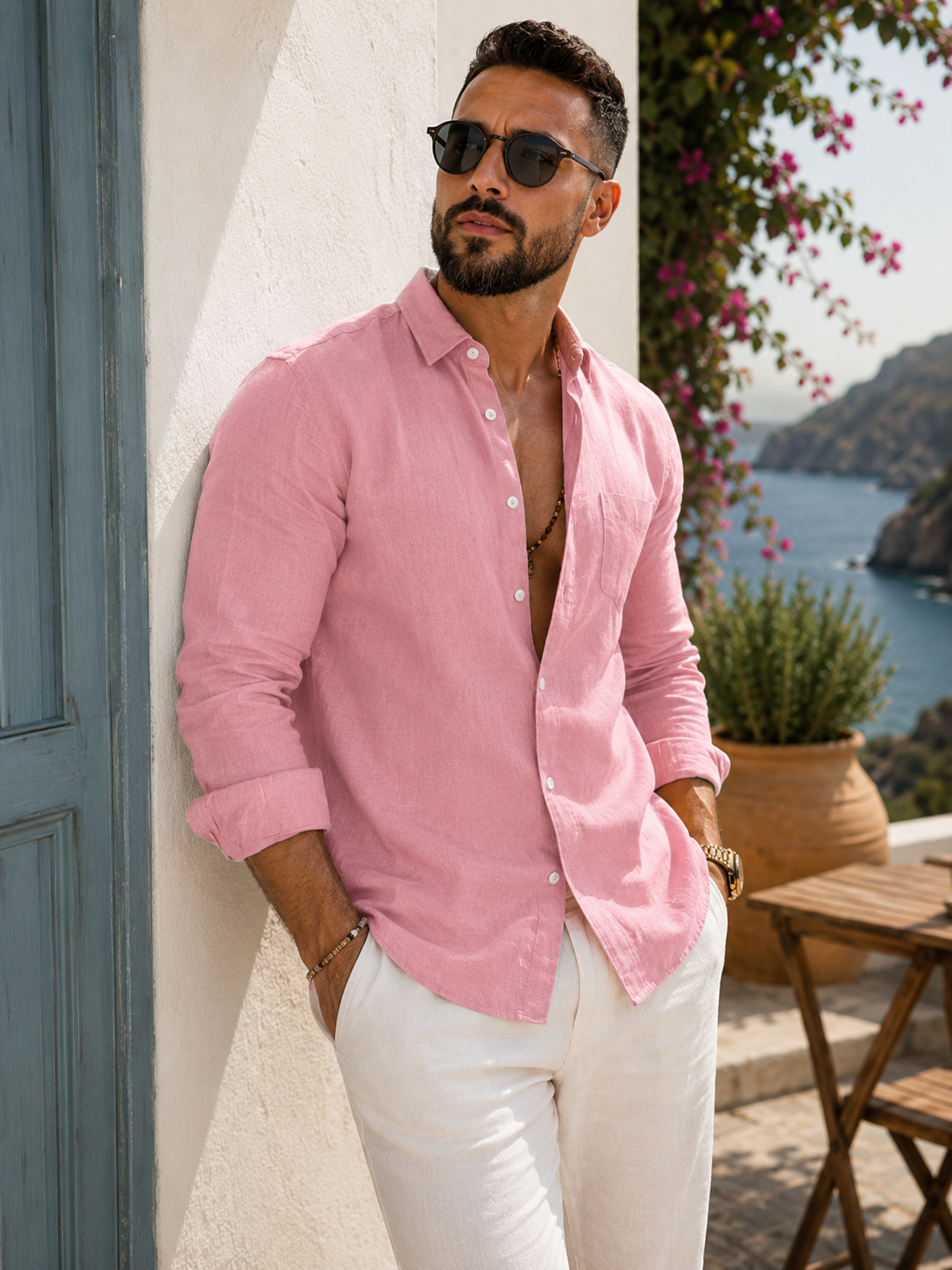 Camisa Masculina Linen Prestige™ – Algodão & Linho Premium