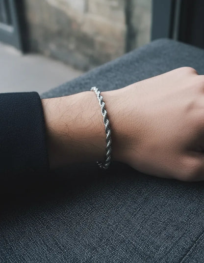 Pulseira Masculina Royal Rope™ – Aço Inoxidável Premium