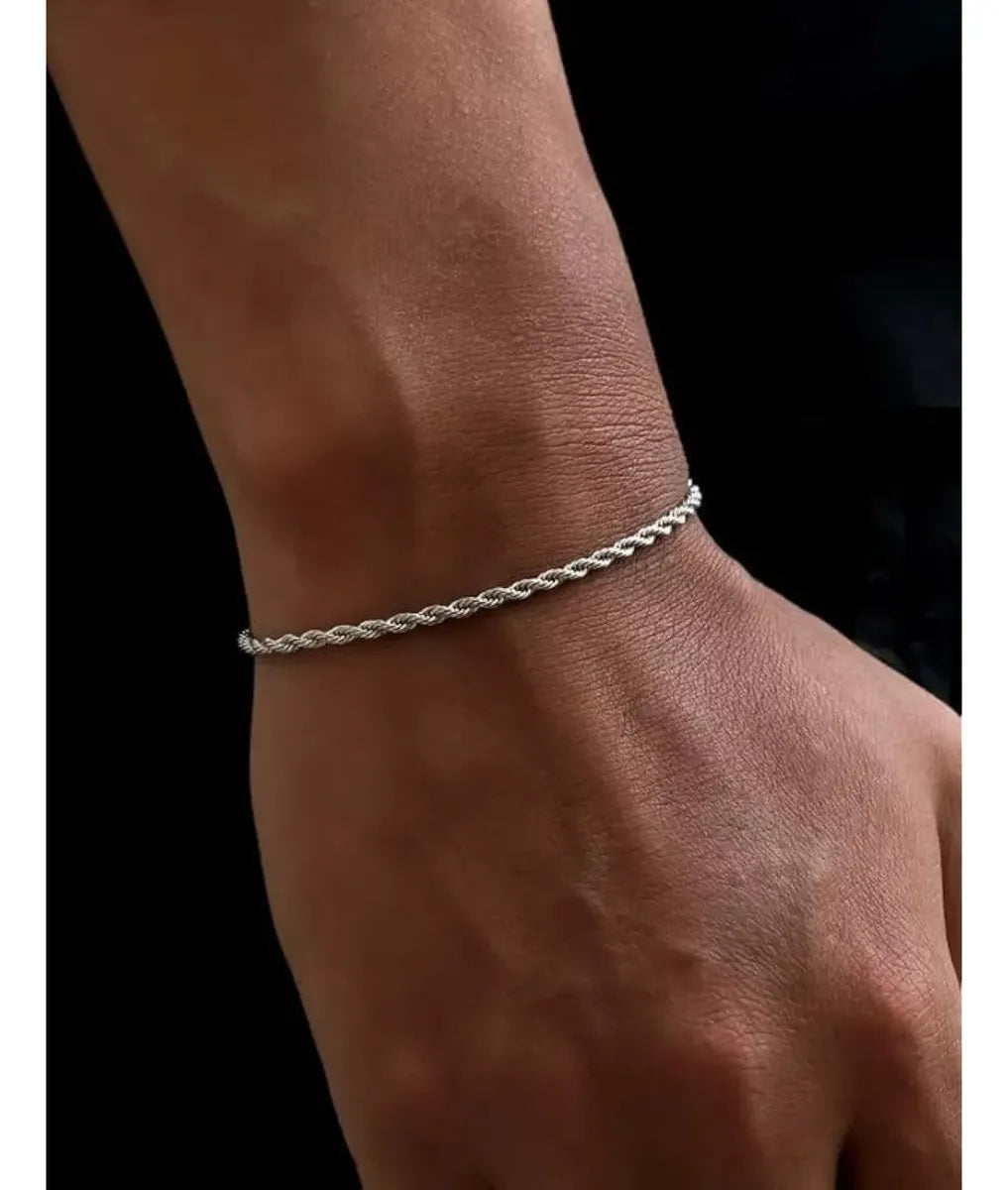Pulseira Masculina Royal Rope™ – Aço Inoxidável Premium