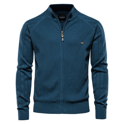 Jaqueta Masculina Tricot Executive™ – Premium com Zíper