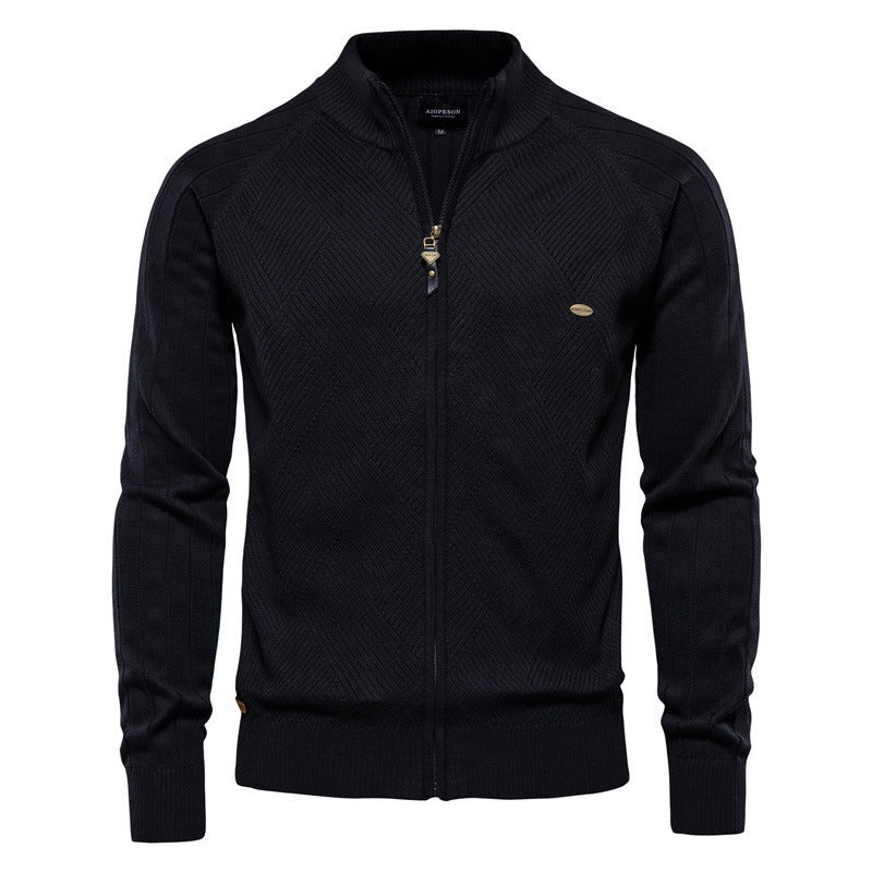 Jaqueta Masculina Tricot Executive™ – Premium com Zíper