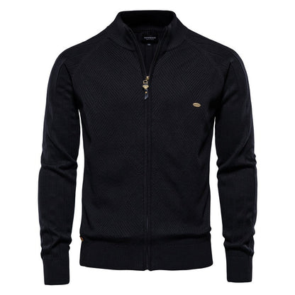 Jaqueta Masculina Tricot Executive™ – Premium com Zíper