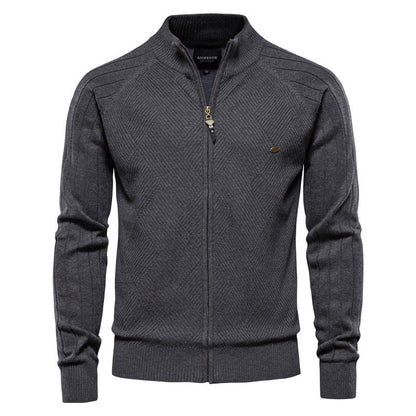 Jaqueta Masculina Tricot Executive™ – Premium com Zíper