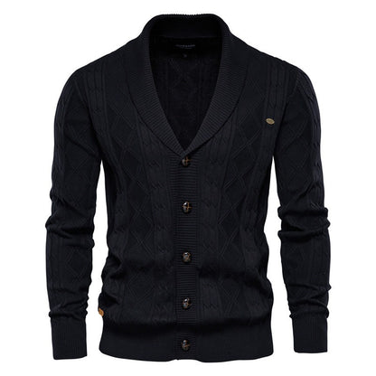 Cardigan Masculino Heritage Knit™ – Tricot Premium em Algodão