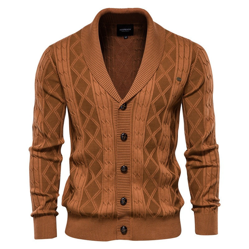 Cardigan Masculino Heritage Knit™ – Tricot Premium em Algodão