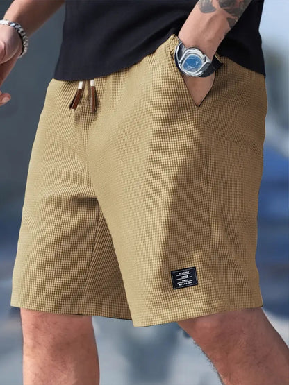 Short Masculino Waffle Breeze™ – Casual Premium com Cordão