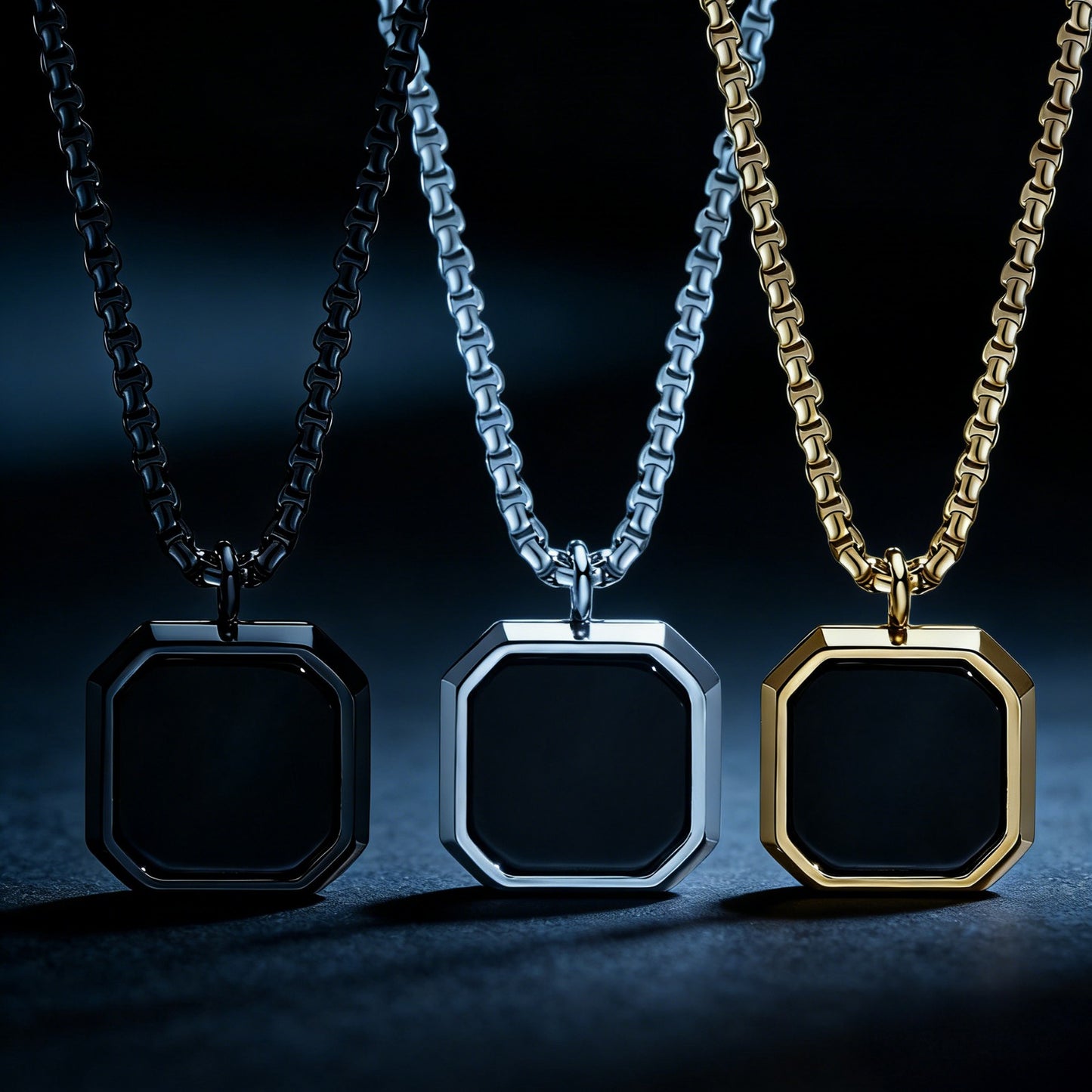 Colar Masculino Eclipse™ – Pingente Geométrico em Aço Inoxidável