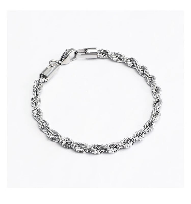 Pulseira Masculina Royal Rope™ – Aço Inoxidável Premium