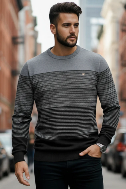 Suéter Masculino Urban Stripes™ – Tricot Premium Casual Elegante