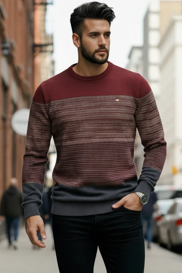 Suéter Masculino Urban Stripes™ – Tricot Premium Casual Elegante