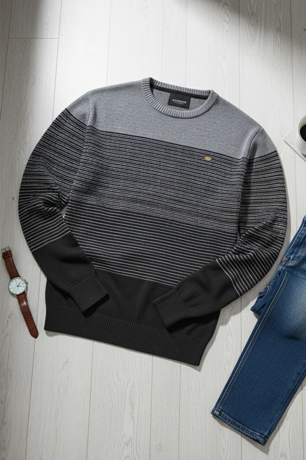 Suéter Masculino Urban Stripes™ – Tricot Premium Casual Elegante