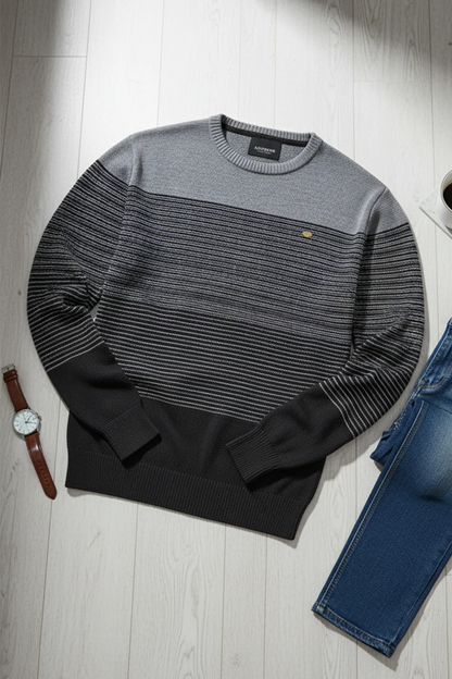 Suéter Masculino Urban Stripes™ – Tricot Premium Casual Elegante