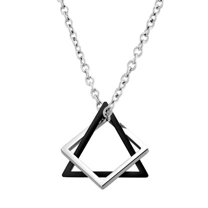 Colar Masculino Geo Nexus™ – Pingente Geométrico em Aço Premium