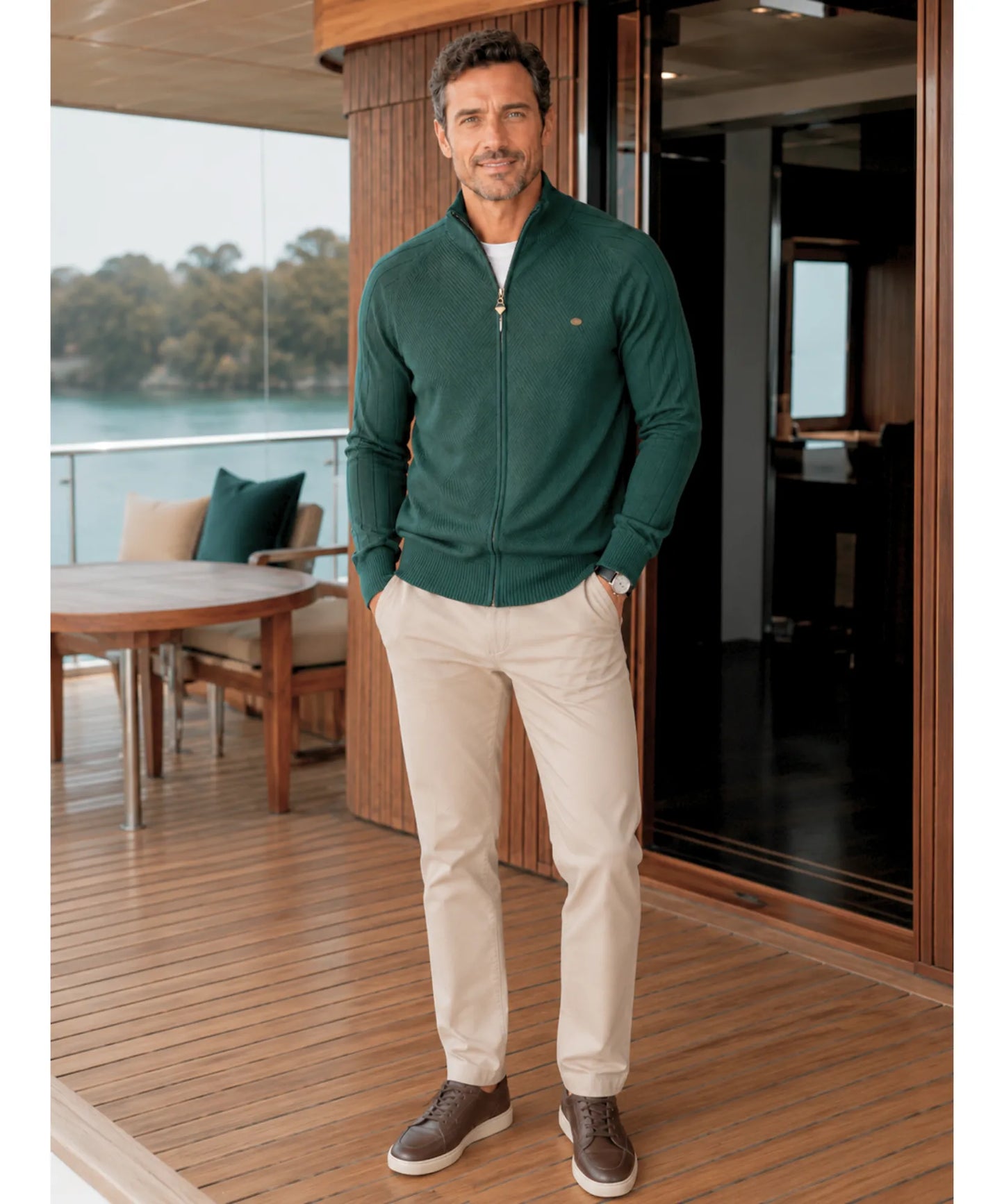 Jaqueta Masculina Tricot Executive™ – Premium com Zíper