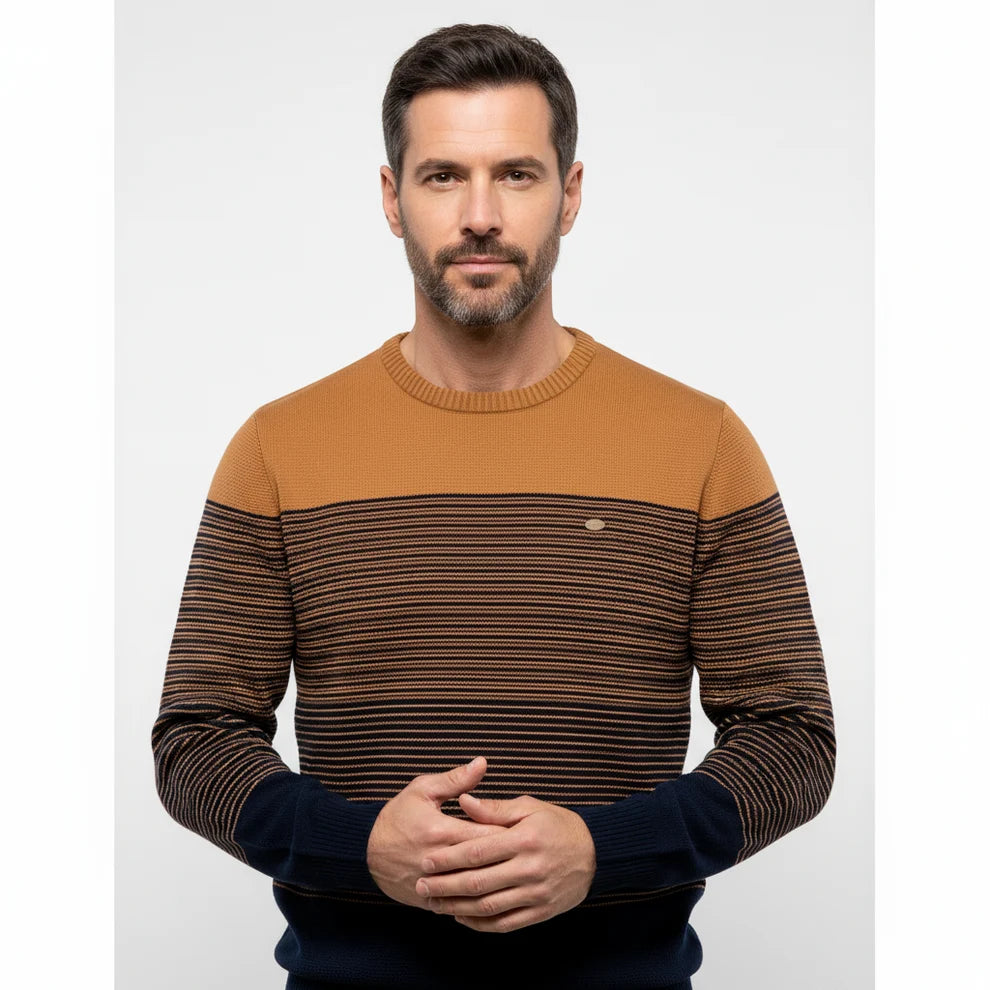 Suéter Masculino Urban Stripes™ – Tricot Premium Casual Elegante