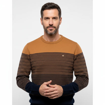 Suéter Masculino Urban Stripes™ – Tricot Premium Casual Elegante